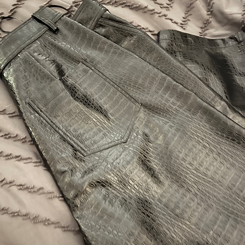 Black Faux crocodile pants